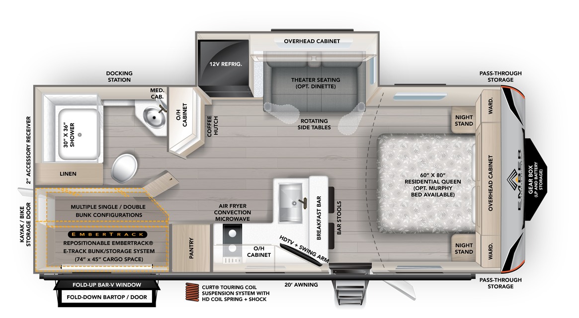 Схема модели Ember Touring Edition 2200ETL