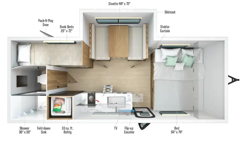 Схема модели Winnebago Micro Minnie 2100BH