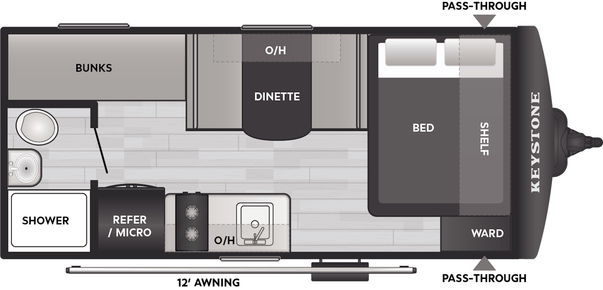 Схема модели Keystone Bullet 16BHC