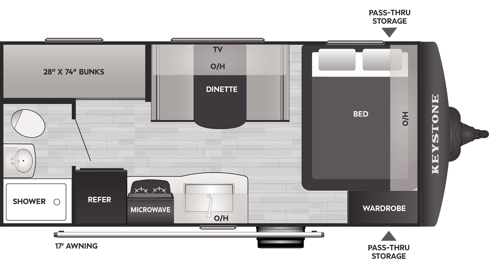 Схема модели Keystone Bullet 1700BH