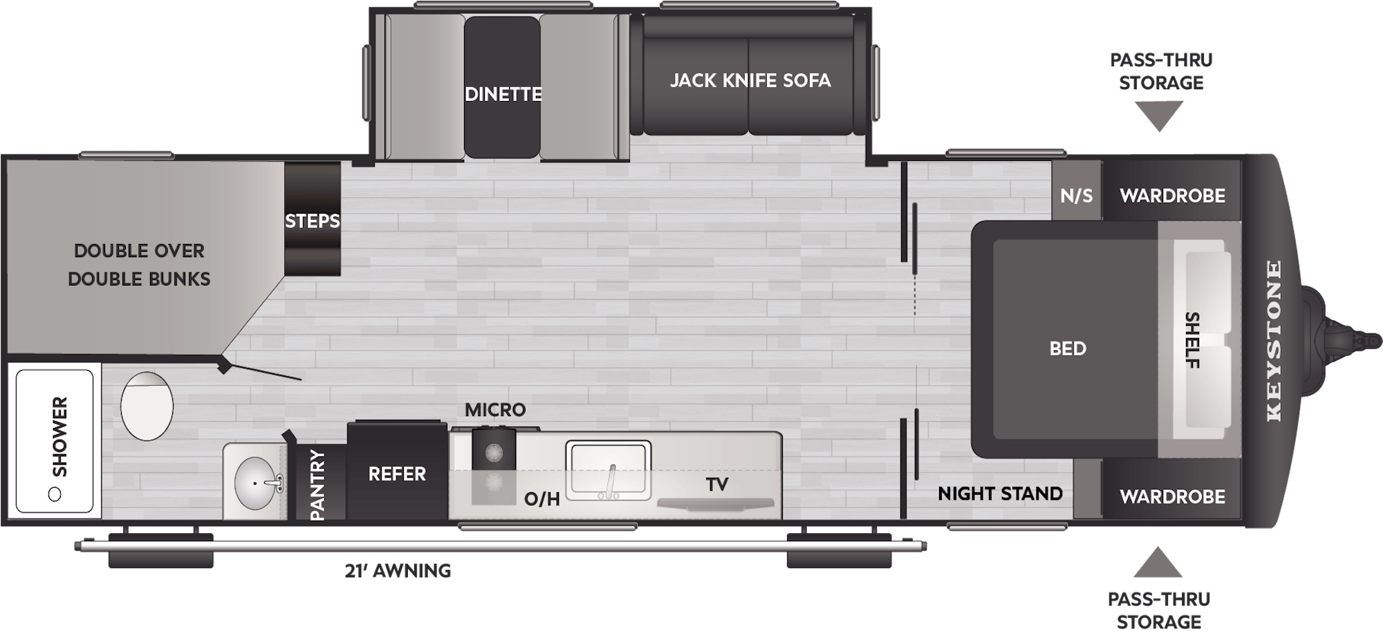 Схема модели Keystone Bullet 26BHC