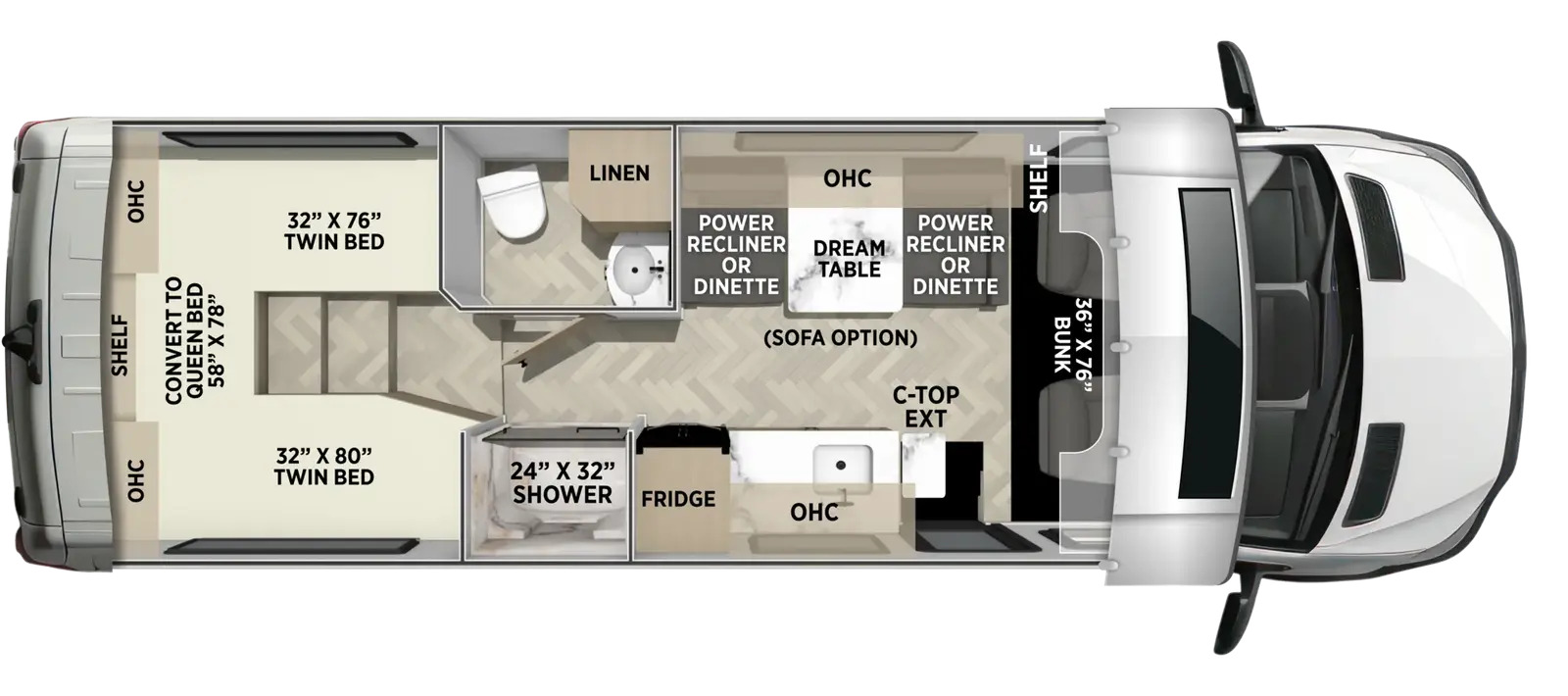 Схема модели Coachmen Cross Trail 26TB