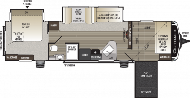 Схема модели Keystone Outback, 324CG