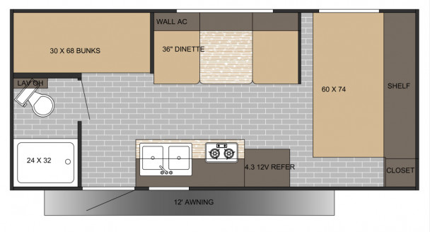 Схема модели Sunset Park Sun Lite, 19BH