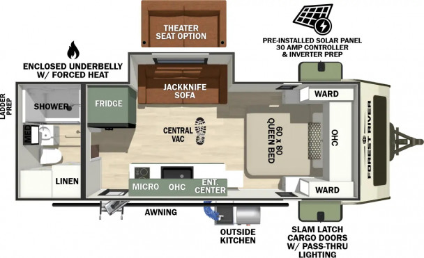 Схема модели Forest River No Boundaries, 19.4