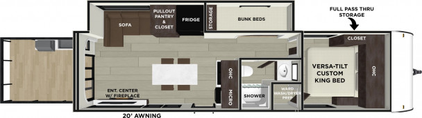 Схема модели Forest River Salem, 34VERANDA