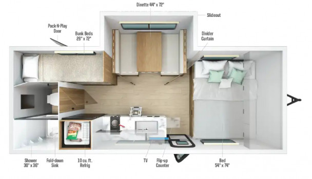 Схема модели Winnebago Micro Minnie, 2100BH