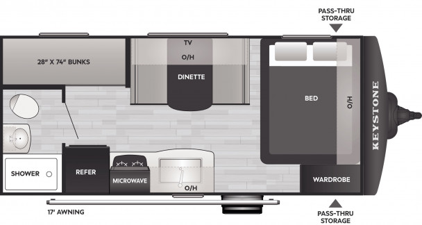 Схема модели Keystone Bullet, 1700BH