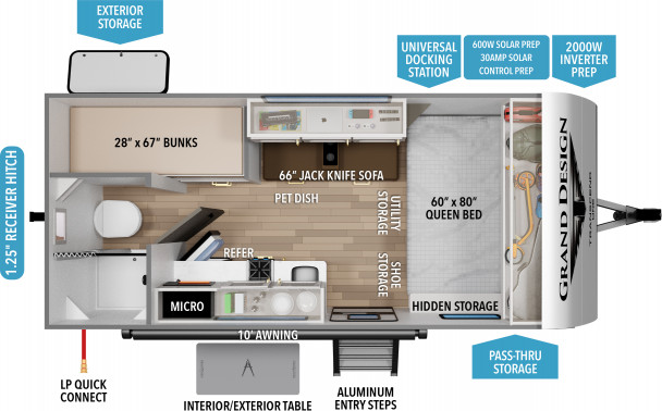 Схема модели Grand Design Transcend One, 151BH