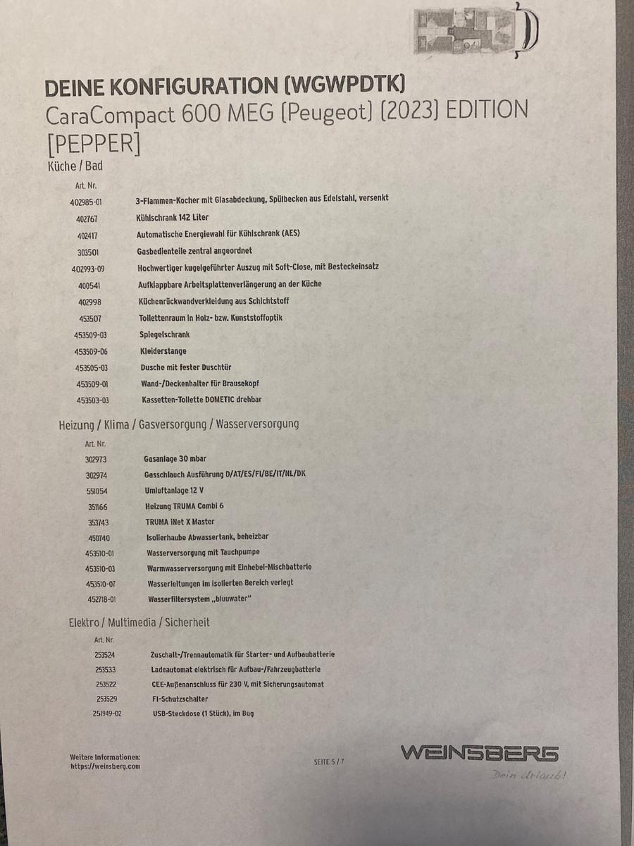 Weinsberg Cara Compact 600 MEGWeinsberg Cara Compact 600 MEG